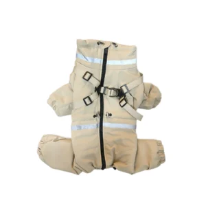 Beige Waterproof Pet Coat front view