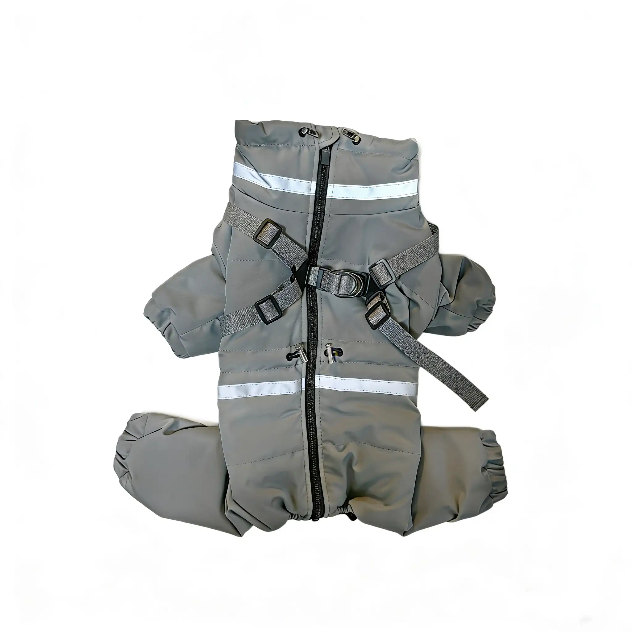 Deep Grey Waterproof Pet Coat front view