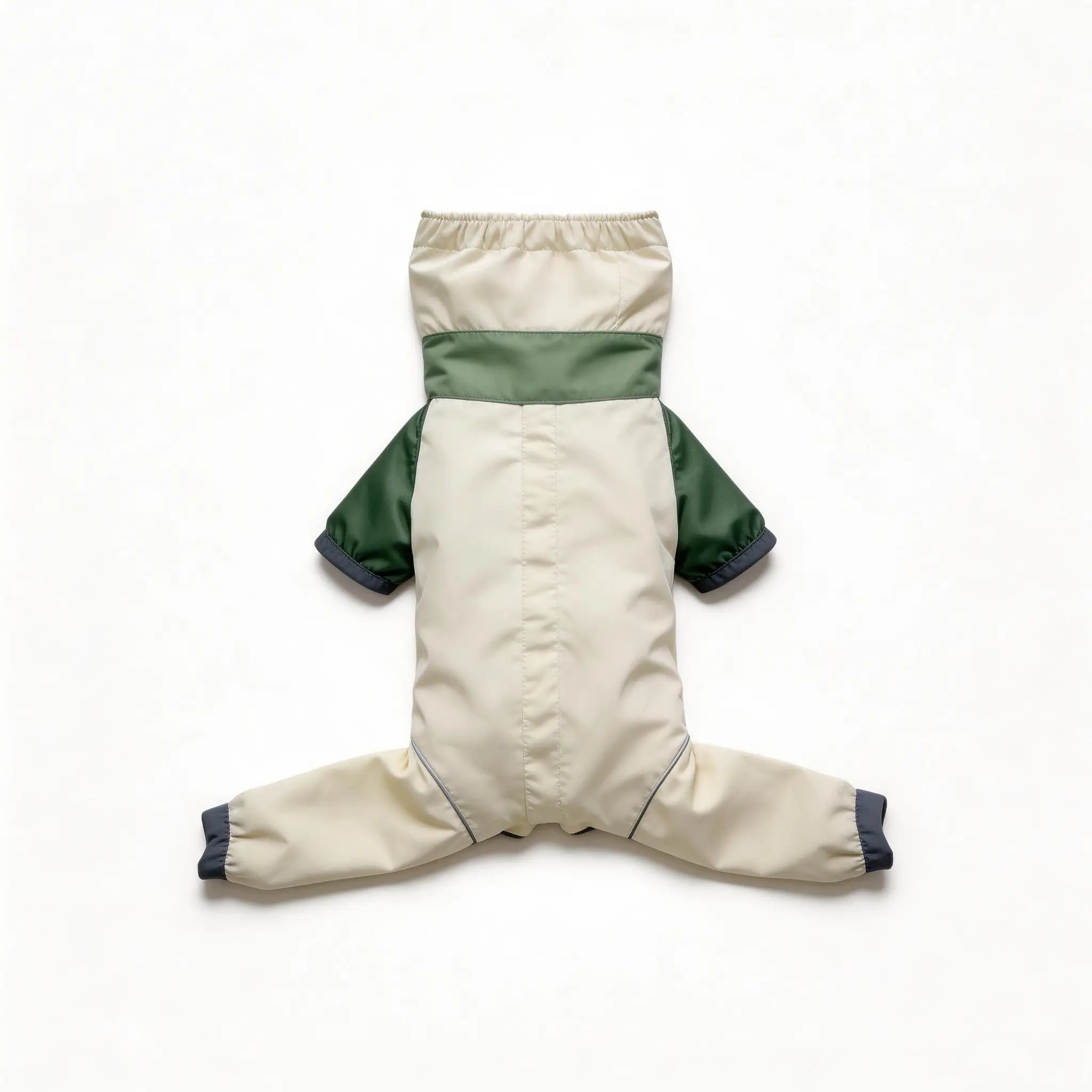 Green Cream Warm Pet Winter Coat back view