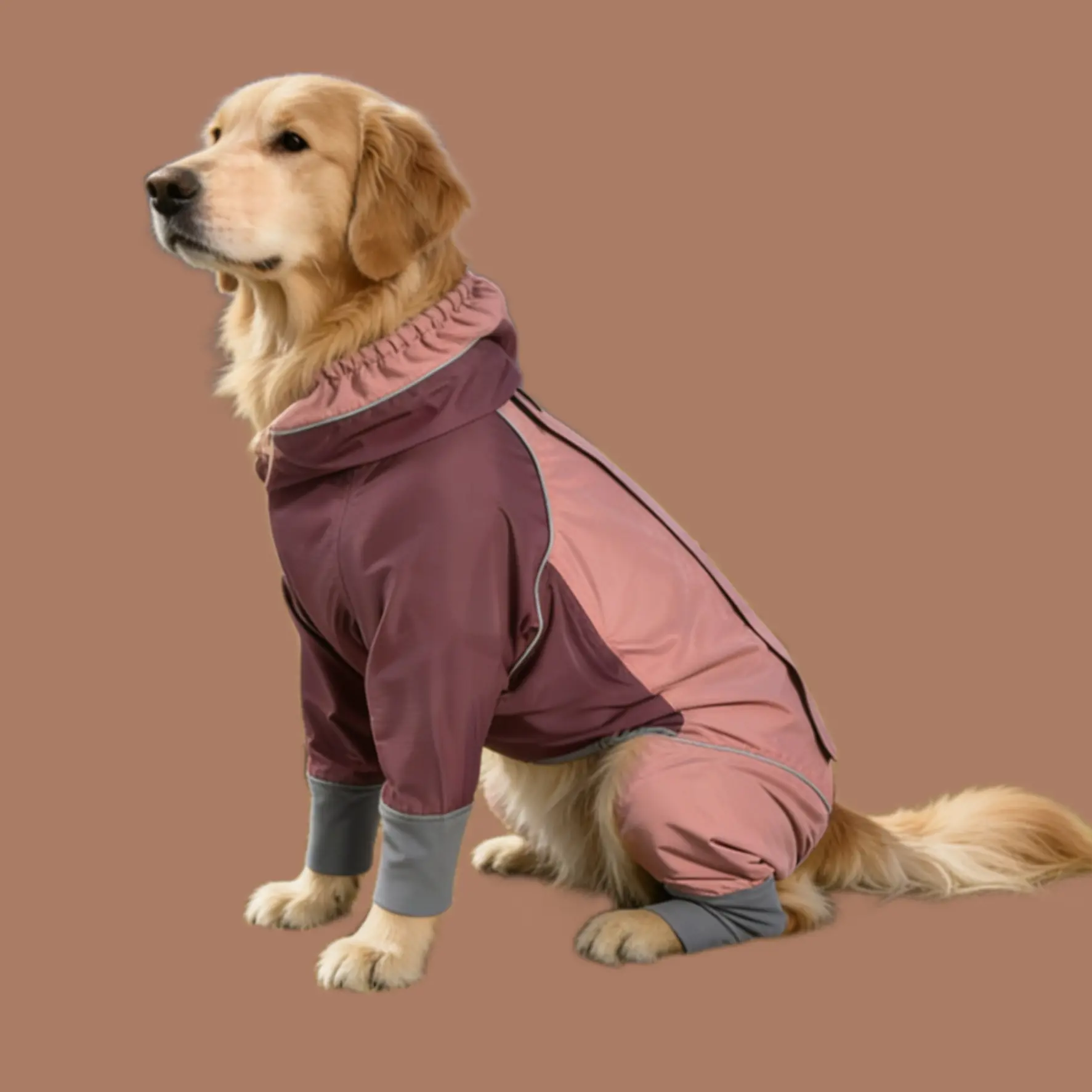 Dog wearing Rose Pink Warm Pet Winter Coat
