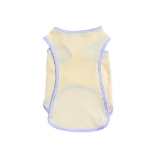 Main product image of our Vibrant Summer Pet Cooling Vest in Lemon Yellow, made from breathable mesh.