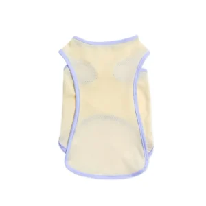 Main product image of our Vibrant Summer Pet Cooling Vest in Lemon Yellow, made from breathable mesh.