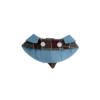 Back view of the pet scarf showing adjustable snap buttons for an ergonomic fit