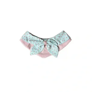 Dopamine Style pink vibrant pet apparel with mint floral bow