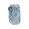Front view of bunny striped pet wear with white collar