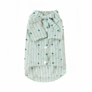 Front view of mint green dopamine style pet clothing shirt