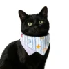 black-cat-ocean-style-pet-summer-bandana A black cat wearing the ocean style pet summer bandana