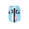 Flat lay view of blue and pink pastel evaporative dog cooling vest