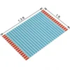Blueprint of the blue striped spillproof pet food mat