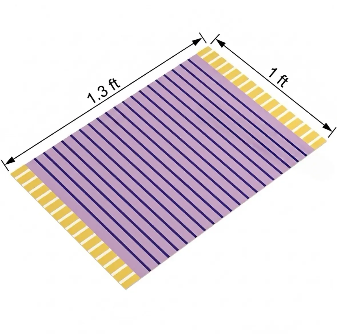 Dimensions of the purple striped spillproof pet food mat