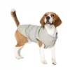 A Beagle dog wearing the Morandi Grey pet adventure jacket.