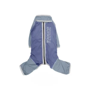 Flat lay view of purple Sun Protection Dog Bodysuit