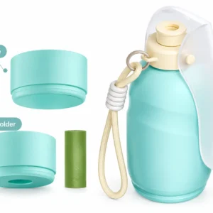 3-in-1 pet travel water bottle in Translucent Blue