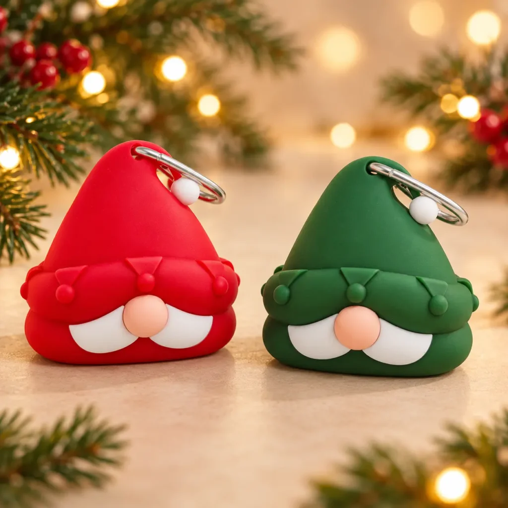 Christmas Santa waste bag dispensers in red and green