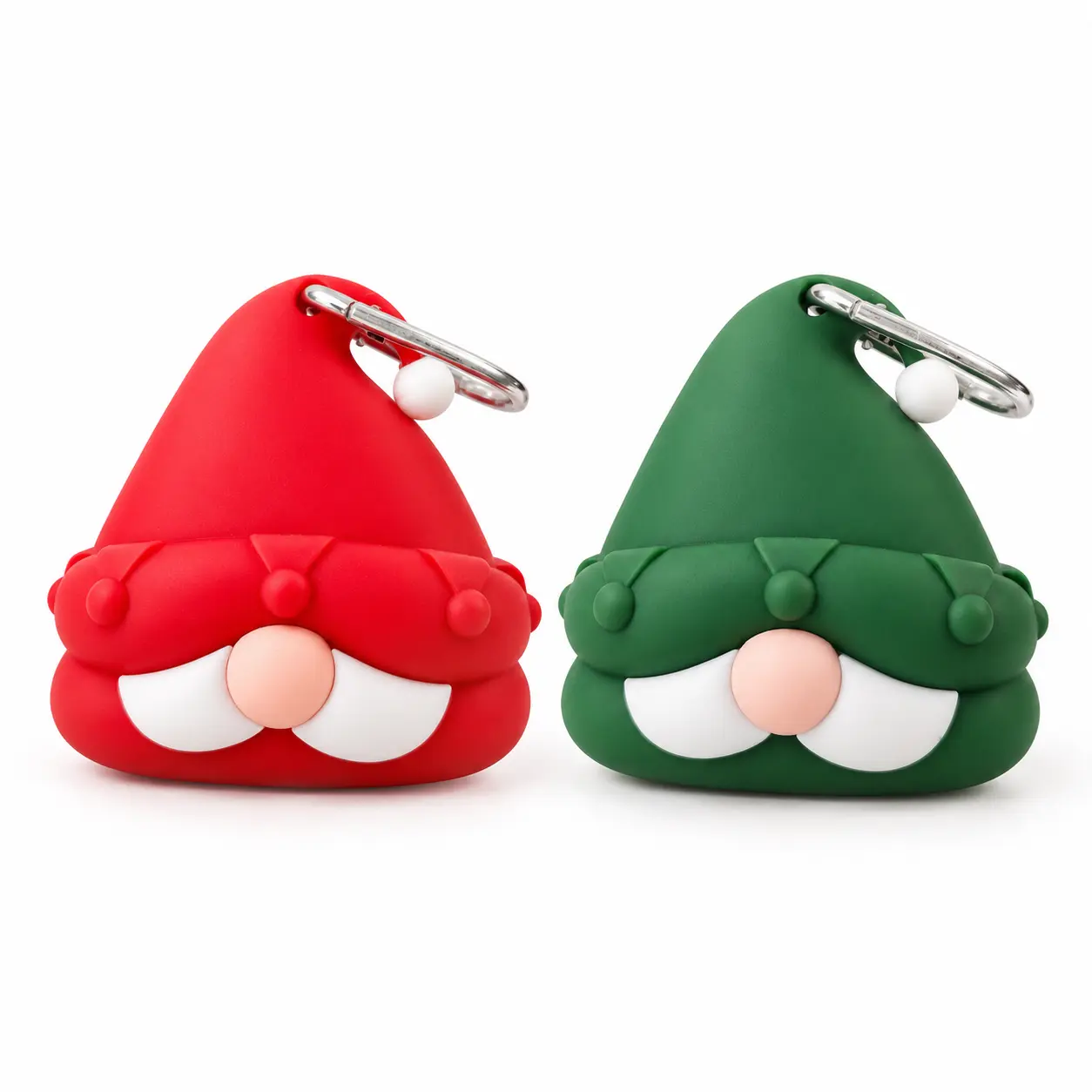 Red and green Christmas Santa dog waste bag dispensers